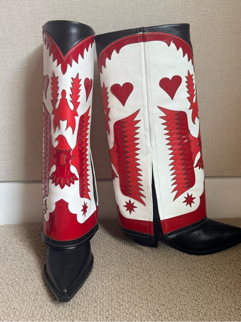 Filles a papa Texas red/white high cowboy boots